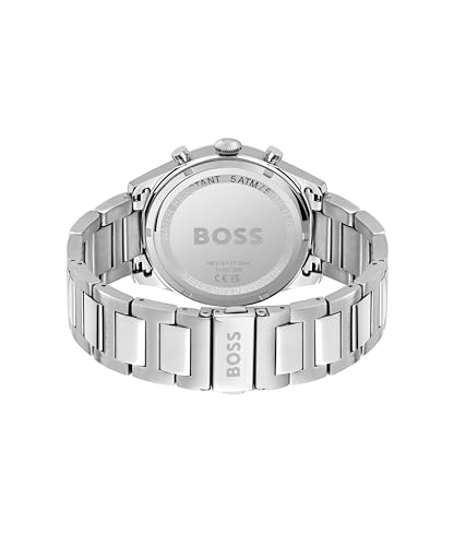 BOSS Chronograph Quarz Uhr (1513868) für Herren aus Kollektion 'Pioneer' mit silbernes Edelstahlarmband