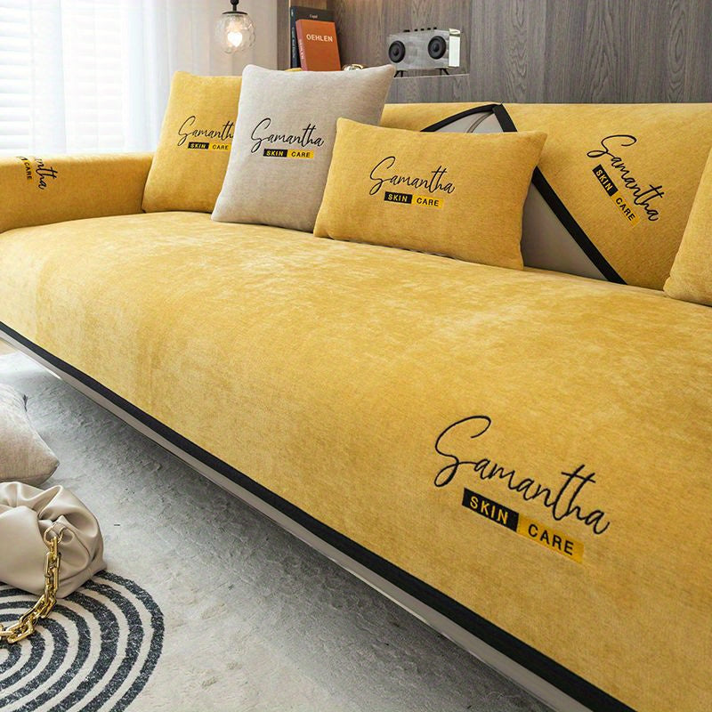 Sofa-Schonbezug aus Chenille | Rutschfester Überwurf: Möbelschoner