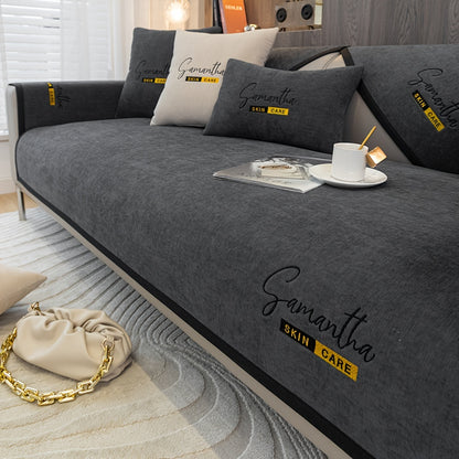 Schonbezug aus Chenille | Rutschfester Sofaüberwurf2