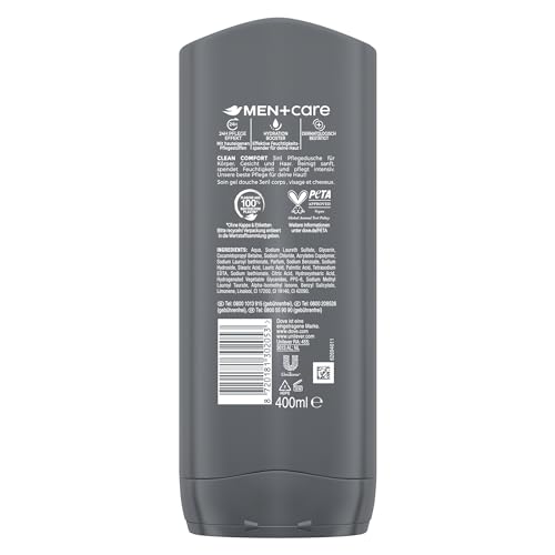 Dove Men+Care 3-in-1 Duschgel 'Clean Comfort' Duschbad für Körper, Gesicht und Haar (6x400ml)