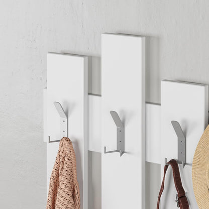 Wandmontierte Garderobe (81x64cm) mit 8 Haken für Flur, Schlafzimmer & Büro | Unsichtbares Befestigungssystem