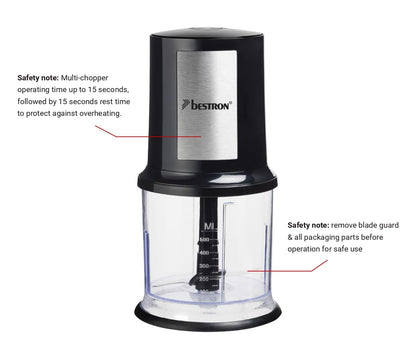 Bestron (AKC200) Universal Multi-Chopper with two cutting blades &amp; 500ml | 400W