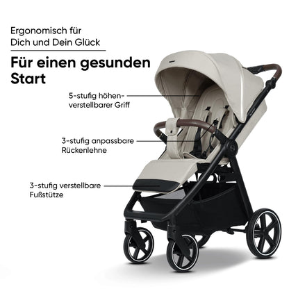 my junior® PLIA² | großer Komfortbuggy mit Luftkammerreifen inkl. Getränkehalter + Tragegurt