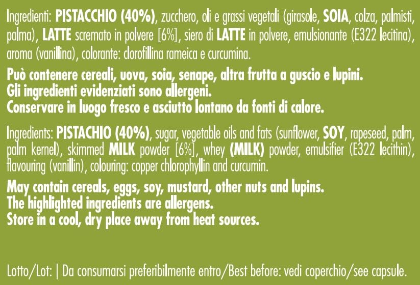 Brontedolci Pistaziencreme süß mit 40% Pistazien aus Sizilien-Ätna (2x 190g)