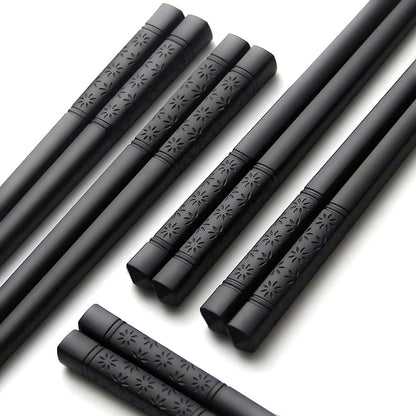 Japanese Fiberglass Chopsticks: Dishwasher Safe, Reusable Alloy (Black)