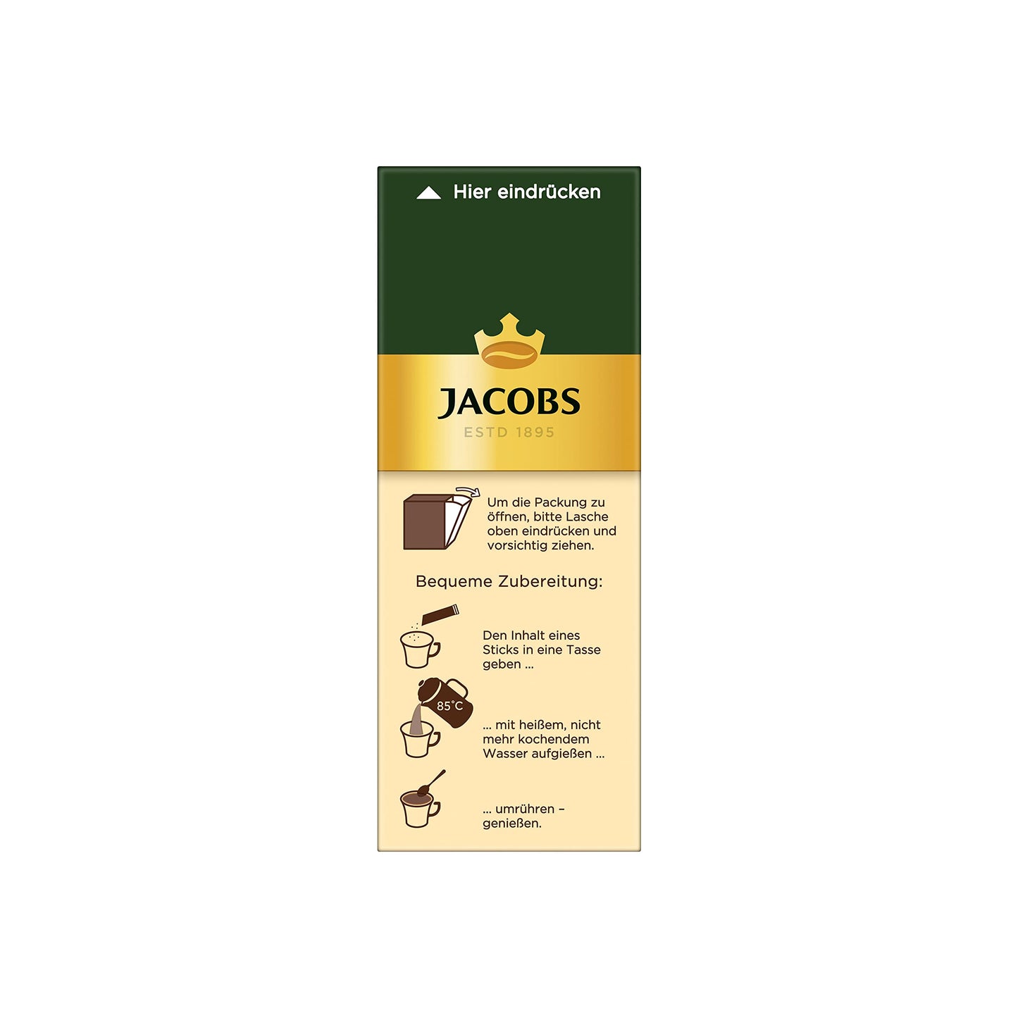 JACOBS instant coffee Café Crema: 300 instant coffee sticks (12-pack)