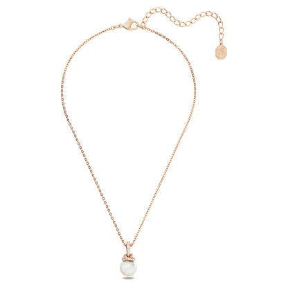 Swarovski 'Originally' Crystal Pearl Pendant for Women: Necklace with Rose Gold Alloy Layer