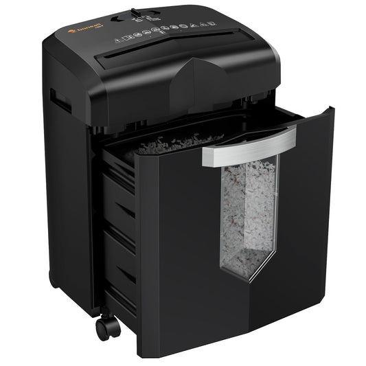 Bonsaii 12-Sheet Cross-Cut Paper Shredder, 60-Minute Runtime, High-Performance Shredder for Home Office, P4 Micro-Cut Paper Shredder with 4 Rollers &amp; 16L Bin (C266-B)