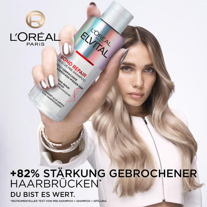 L'Oréal Paris Elvital Bond Repair Pflegeset (3-teilig) zur Haarreparatur mit Pre-Shampoo, Shampoo & Spülung
