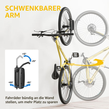 monTEK Swiveling Bike Wall Mount for the Garage | Holds up to 30 kg (Black)