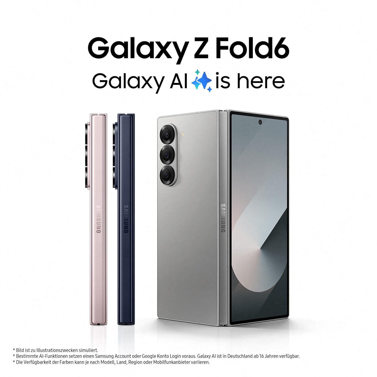 Samsung Galaxy Z Fold6 AI-Smartphone mit Garantie: 256GB Speicher, 50MP Kamera