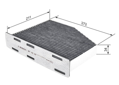 Bosch Automotive (R2597) Premium cabin filter with activated carbon