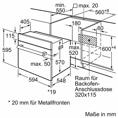 Siemens (HB113FBS1) iQ100 Einbau-Backofen, 60 x 60cm | 3D Heißluft, LED Display