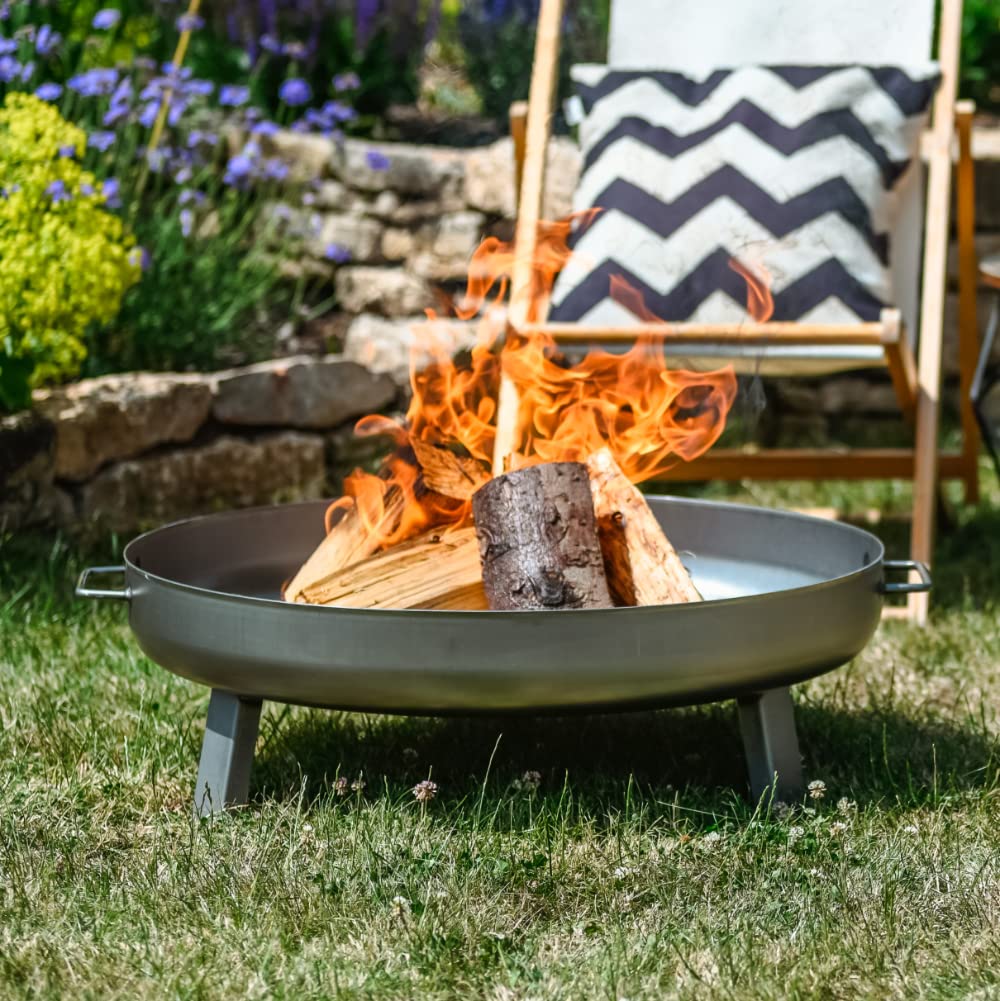 Czaja® fire bowl 'Bonn' (Ø 80cm) with water drainage hole: Large fire pit for the garden