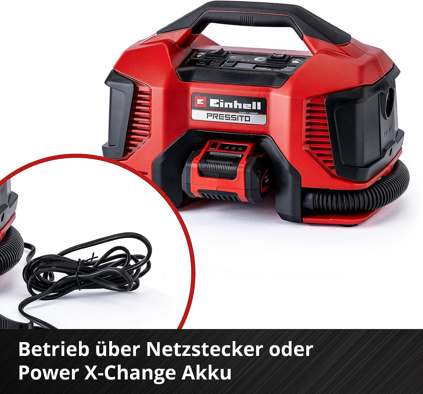 Einhell PRESSITO hybrid compressor including 3-piece adapter set: Power X-Change 18V, without battery