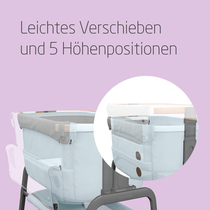 Maxi-Cosi Iora Beistellbett Baby: Faltbares Co-Sleeper, 0-6 Monate, max. 9kg, 4 Neigungs- und 5 Höhenstufen