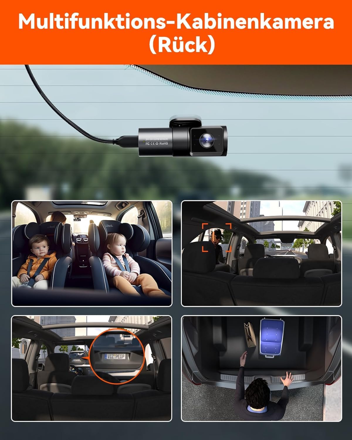 VANTRUE N5 Car Dashcam with Night Vision: 4 Channel, 2.7K, WiFi, 1080P, HDR+, GPS