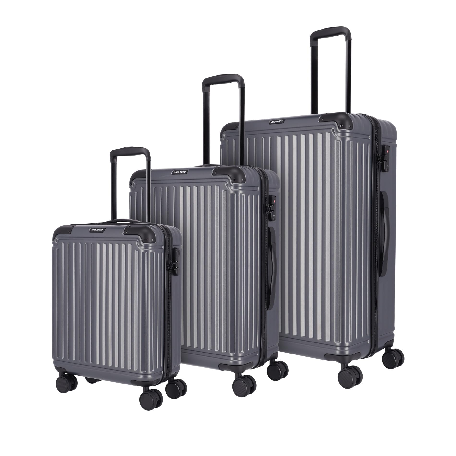 TRAVELITE 'Cruise' Hartschalen Reisekoffer-Set (3-teilig-L/M/S): Anthrazit