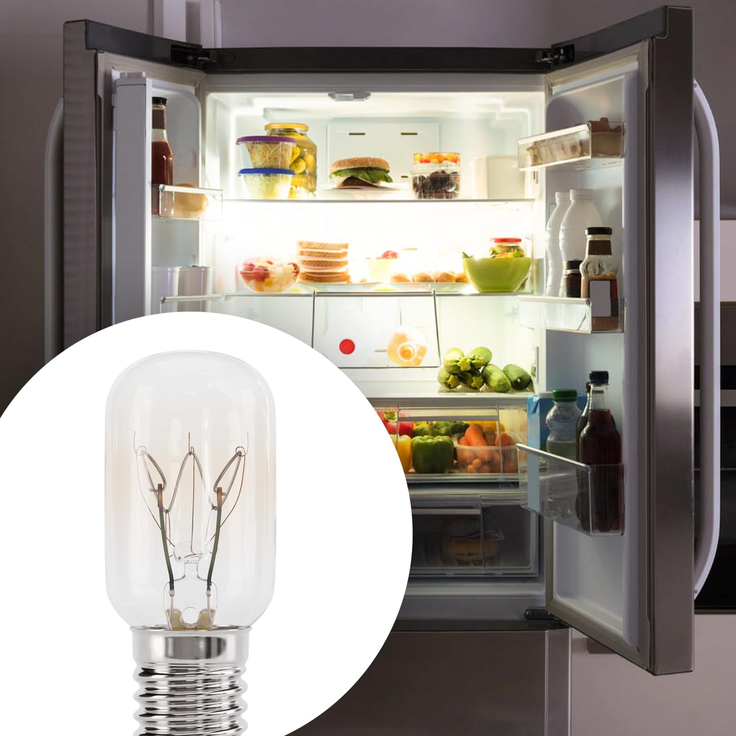 Refrigerator lamp E14 (15W): 2700K warm white with T22 capsule, 90 lumens