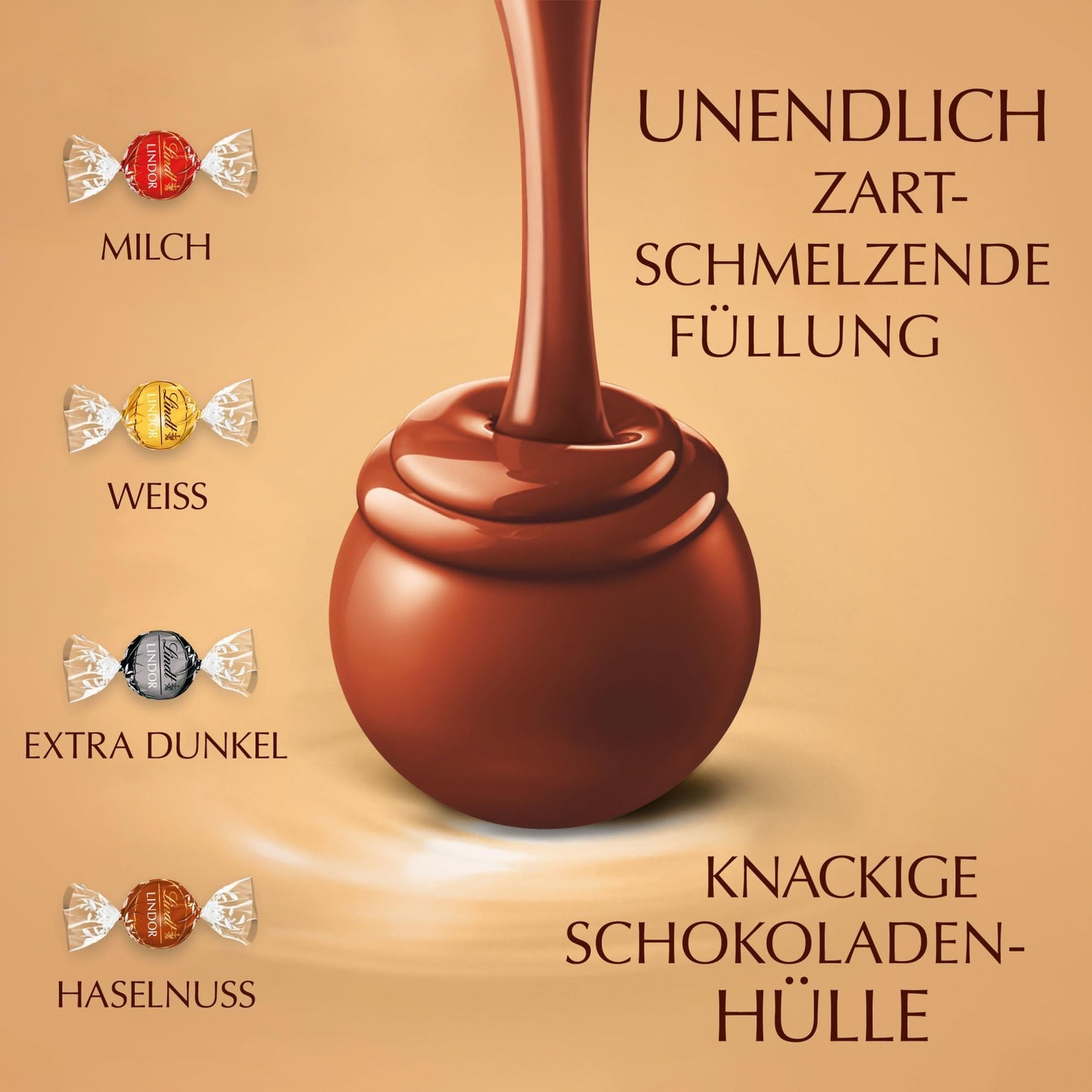 Lindt LINDOR Chocolate Balls (approx. 80 chocolate balls): Large pack (1 kg)