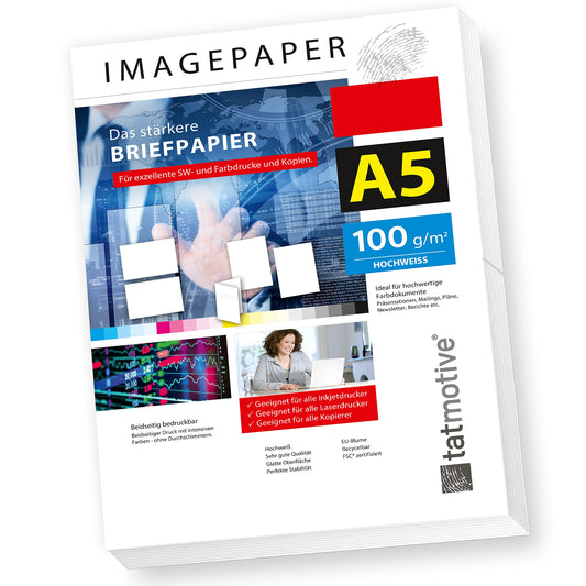 TATMOTIVE Briefpapier-Imagepaper (500 Blatt - DIN A5) für alle Drucker in Weiß