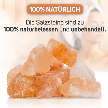 Natural rock crystal sauna salt (2kg) from Pakistan for sauna &amp; wellness