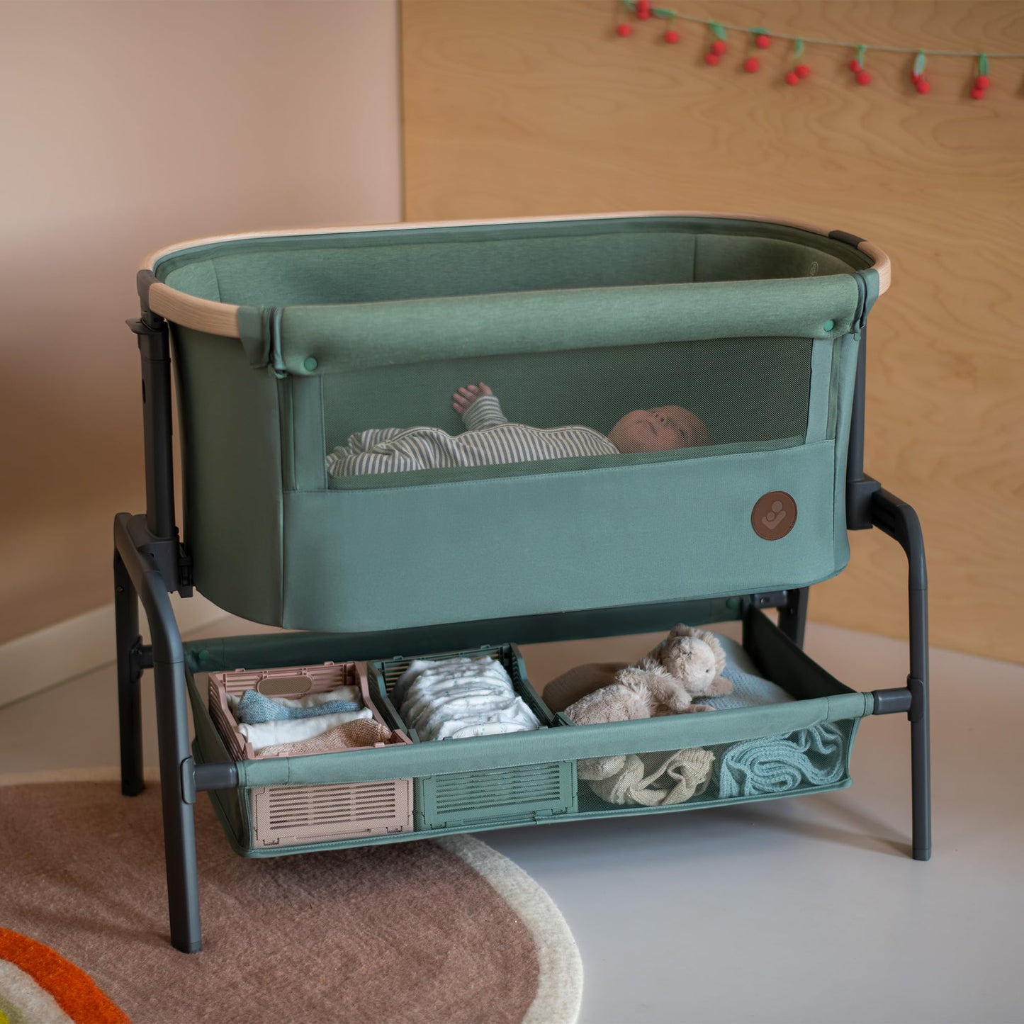 Maxi-Cosi Iora Beistellbett Baby: Faltbares Co-Sleeper, 0-6 Monate, max. 9kg, 4 Neigungs- und 5 Höhenstufen