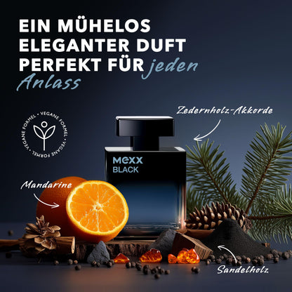 MEXX BLACK Man Eau de Parfume (50ml) with aquatic-woody notes