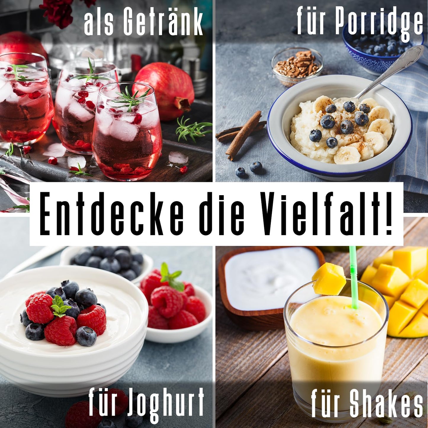 INSTICK Zuckerfreies Vegan-Instant-Getränk (Bundle Frucht-Mix) verschiedene Sorten (5x12 Sticks)