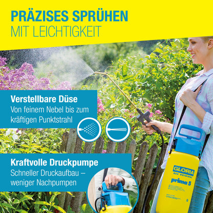 GLORIA Drucksprüher 'prima 5' (5L Füllinhalt): Sprühgerät für den Pflanzenschutz