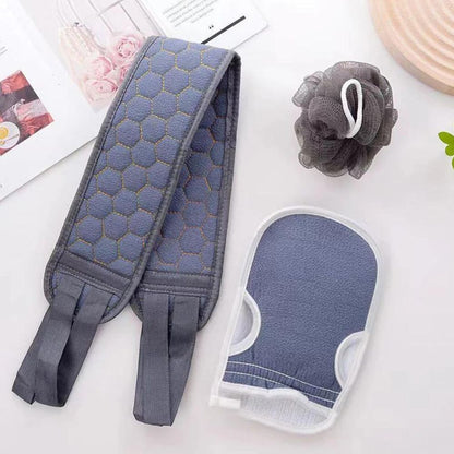 3-piece Body Scrub Set: Back Scrubber - Bath Glove - Shower Brush