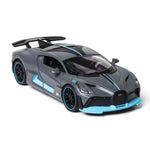 Bugatti Divo modèle de voiture 1:32 | Voiture jouet en métal de couleur grise : parfaite pour les collectionneurs
