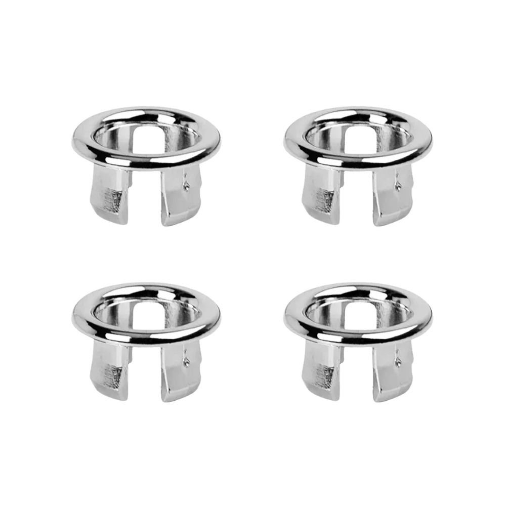 4er-Set Waschbecken/Spüle Überlaufloch-Abdeckung | Rund aus ABS-Kunststoff (Silber-Typ D)