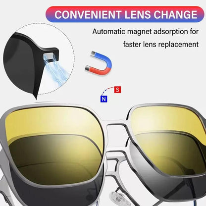 Magnetische Clip-On Nachtvision Polarisationsbrillen-Set mit Anti-Blaulicht1