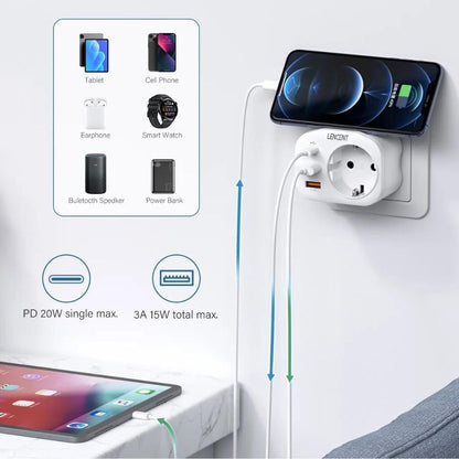 LENCENT Mehrfachsteckdose:  2 USB Schnellladung - 1 USB Typ C - 1 AC Stecker3