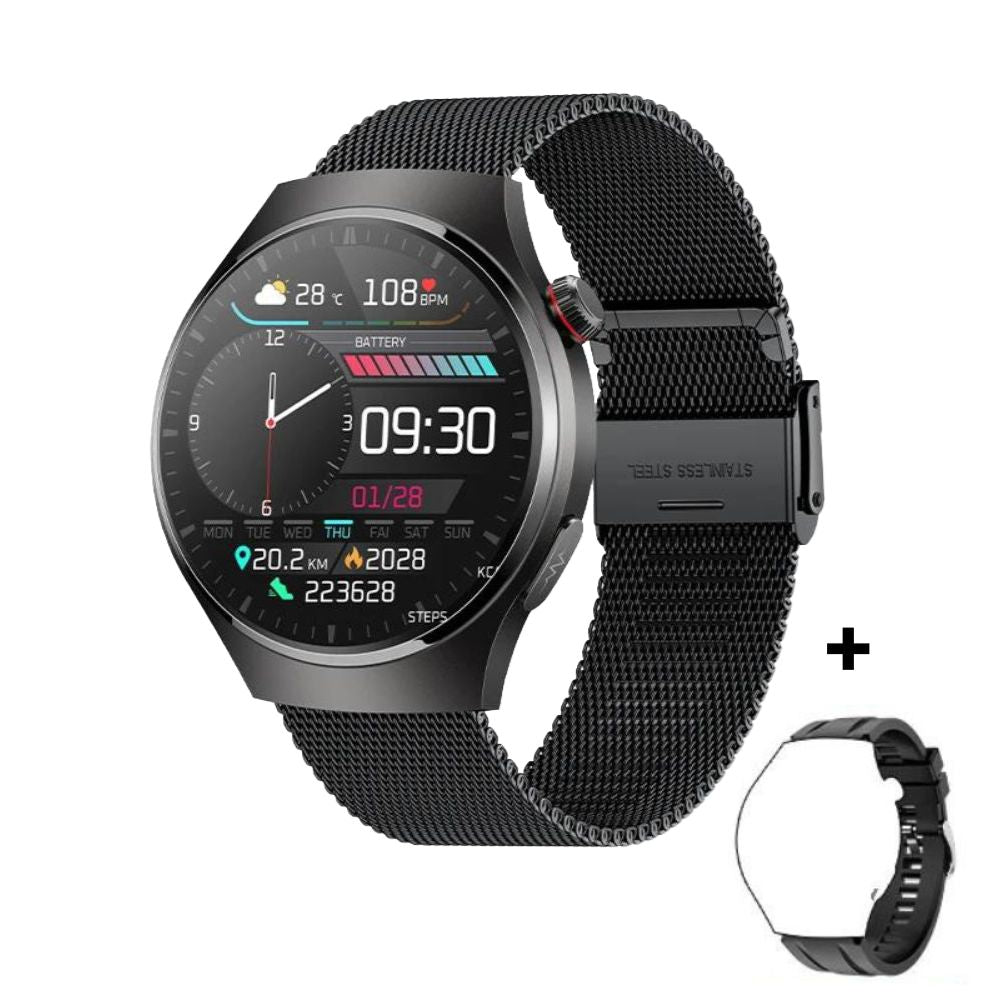 Smartwatch mit EKG-PPG Laser-Behandlung | Körpertemperatur, Blutzucker & Bluetooth-Anruf5