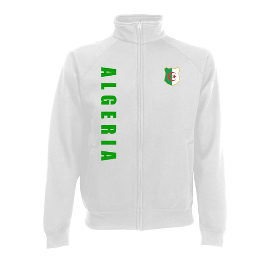 Algerien 'ALGERIA' Sweatjacke mit Wunschname & Nummer in Weiß