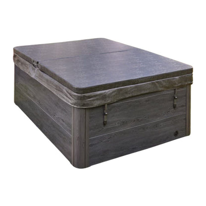 Home Deluxe Outdoor Whirlpool 'Black Marble Plus' with stairs and thermal cover: Heating, LED