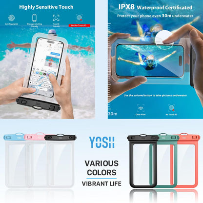 Wasserdichte Unterwasser Handyhülle (2er-Pack) passend für Smartphones bis 6,8 Zoll | Kristallklar