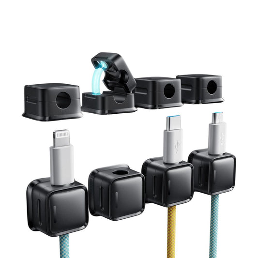 smofish Kabelclips (8er-Pack): Magnetische Schreibtisch Kabel Organizer, Stark Haftend
