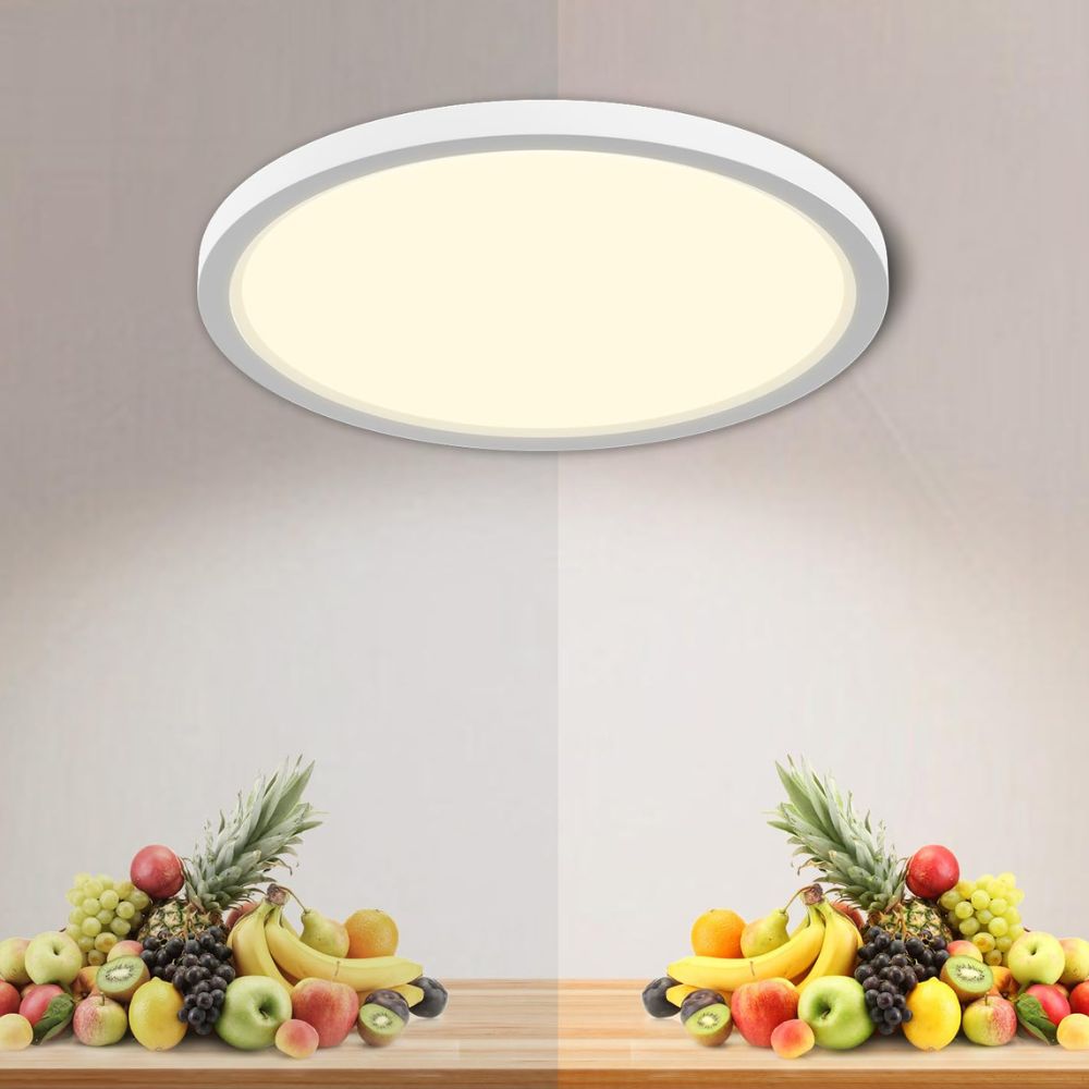 LQWELL® Rund-Flach LED Deckenlampe, IP44 Wasserfest (18W, 4000K)
