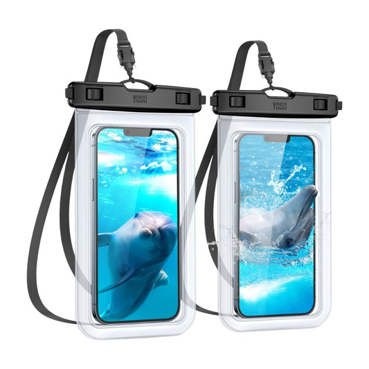 Wasserdichte Unterwasser Handyhülle (2er-Pack) passend für Smartphones bis 6,8 Zoll | Kristallklar