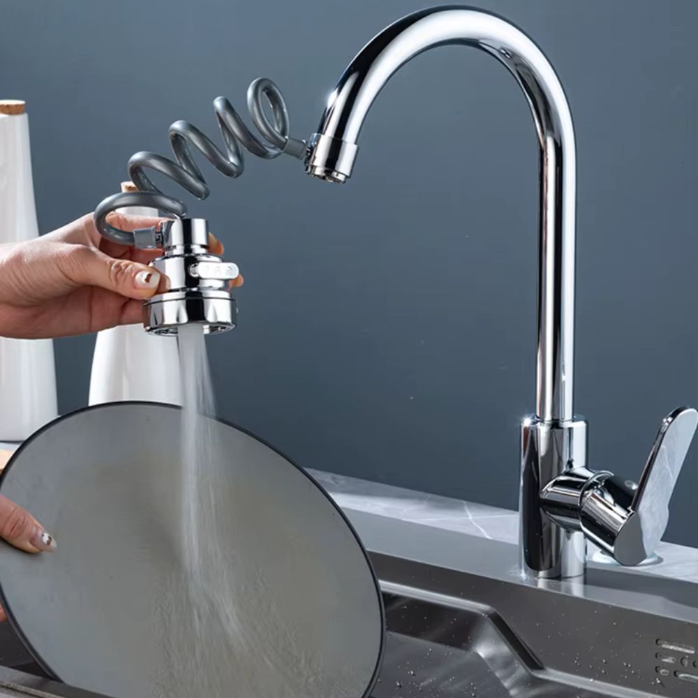 Universal 360° Küchenarmatur mit Filter & Wasserspar-Duschkopf: Drehbarer Aufsatz
