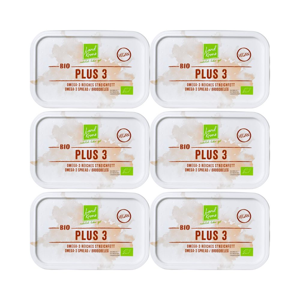 Landkrone Bio Plus 3 Brotaufstrich (6x250g) mit Raps- und Walnussöl