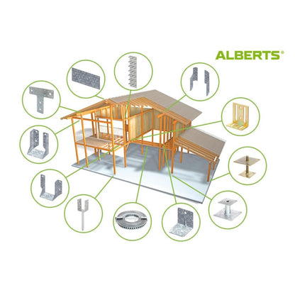Alberts post support (212391) for screwing on: Height adjustable (150 - 190mm)
