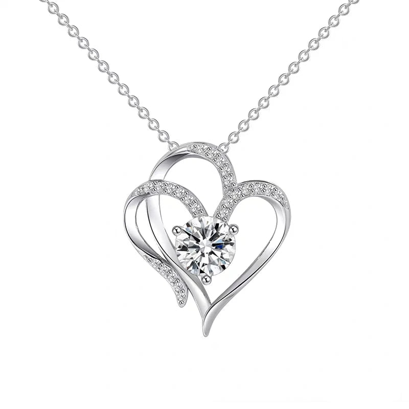 Silberherz Halskette mit Lila-Blauem Zirkon | 925 Sterling Luxus Schmuck für Frauen