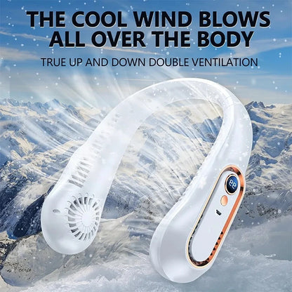 Hands-Free Halsventilator | USB Wiederaufladbar, 5 Geschwindigkeiten, 3600 mAh
