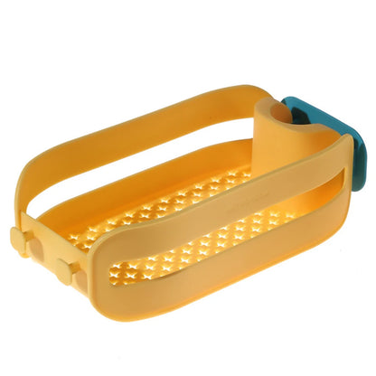 2-in-1 Abtropfgestell für Wasserhahn | Einclip-Fixierung, Küchen- & Bad-Organizer (Gelb)