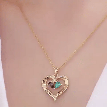 Personalisierte Herz-Halskette mit Geburtsstein | Geschenk für besondere Anlässe (Preview GIF)