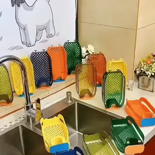 2-in-1 Abtropfgestell für Wasserhahn (2025 NEU) | Einclip-Fixierung, Küchen- & Bad-Organizer (Preview GIF)